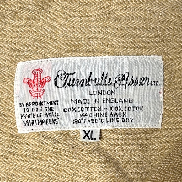 Turnbull & Asser England Herringbone Weave Custom Made Premium Dress Shirt SzXL - Picture 9 of 10